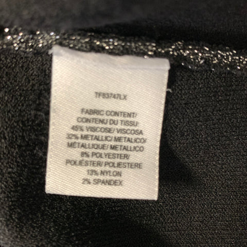 DEREK LAM Size L Silver Black Viscose Tank Casual Top