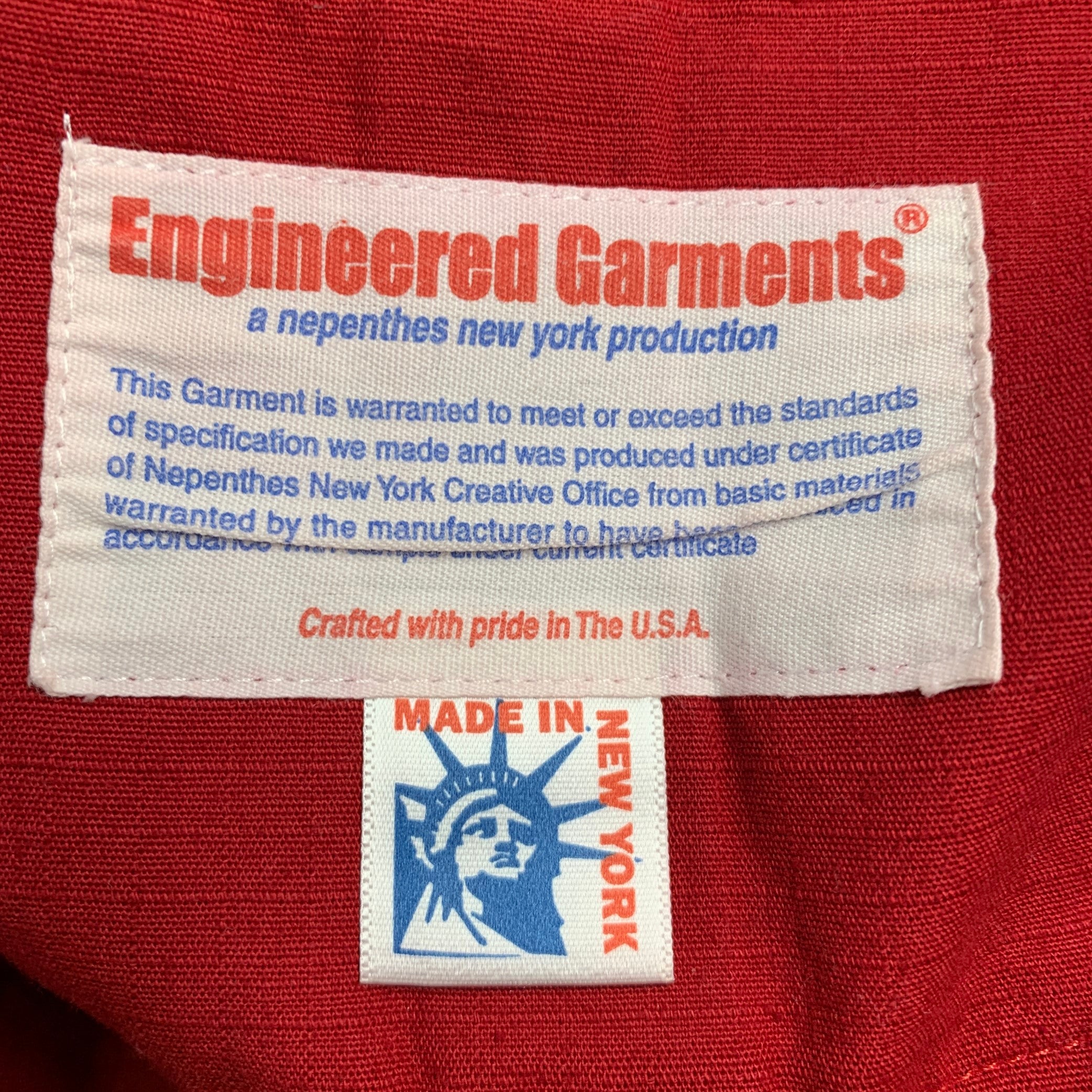 ENGINEERED GARMENTS Size M Red Cotton Shirt Jacket – Sui