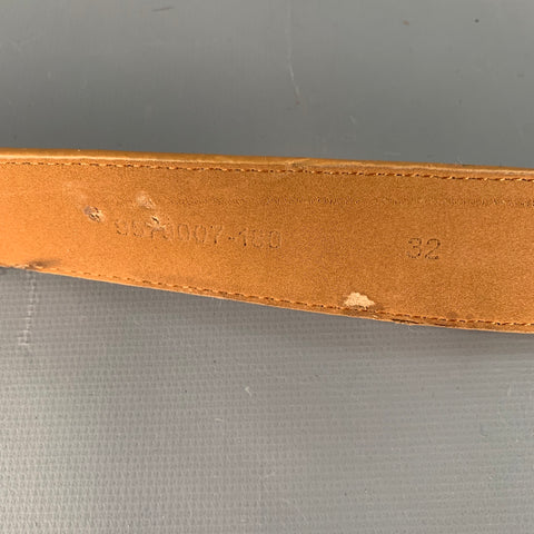 NEIMAN MARCUS Size 32 Camel Silver Leather Belt