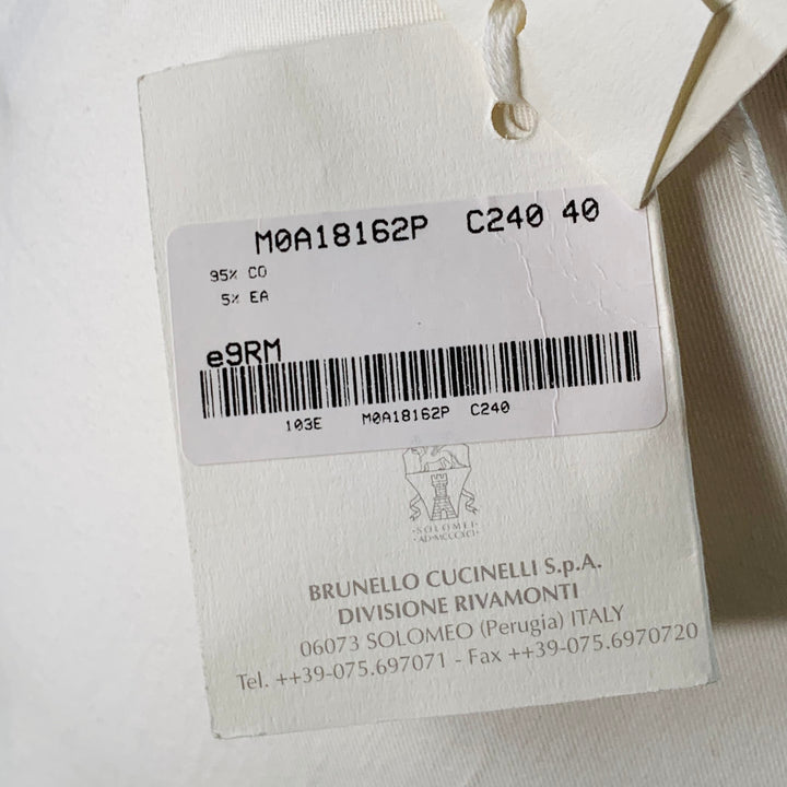 RIVAMONTI Size 4 White Cotton Blend Narrow Leg Dress Pants