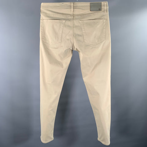 ADRIANO GOLDSCHMIED Size 34 Cream Contrast Stitch Cotton Blend Casual Pants