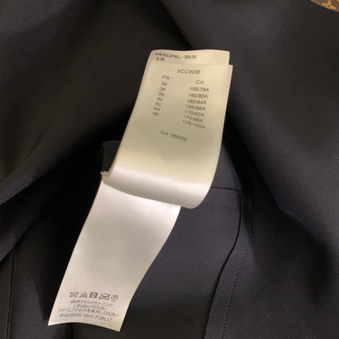 LOUIS VUITTON Size 8 Black Brown Monogram Peplum Dress Top