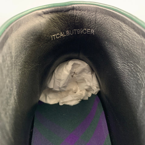 BURBERRY Size 8 Green Leather Pull On Boots
