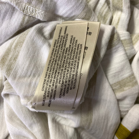 BURBERRY BRIT Size L White Gold Stripe Cotton Boat Neck Long Sleeve Shirt