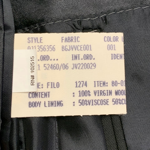 JOHN VARVATOS Size 40 Regular Black Wool Twill Notch Lapel Suit