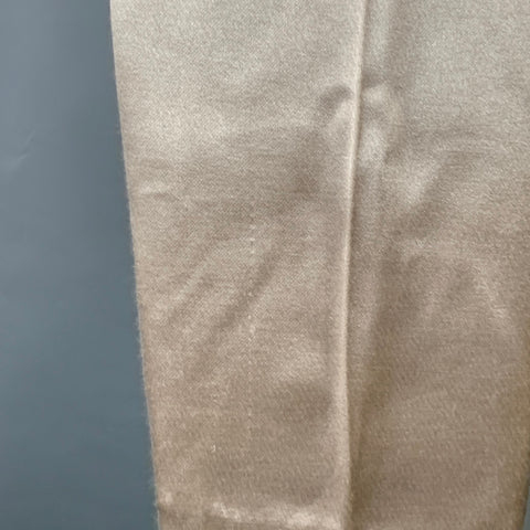 HAIDER ACKERMANN Size 32 Champagne Viscose Silk Satin Zip Fly Casual Pants