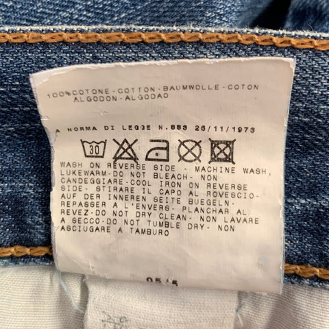 D&G by DOLCE & GABBANA Size 30 Blue Distressed Cotton Straight Jeans
