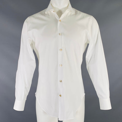 KITON Size S White Cotton Button Up Long Sleeve Shirt