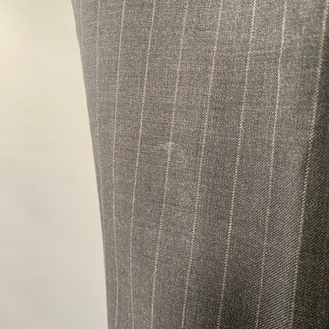 COMME des GARCONS Size XS Grey Charcoal Pinstripe Wool Pleated Dress Pants