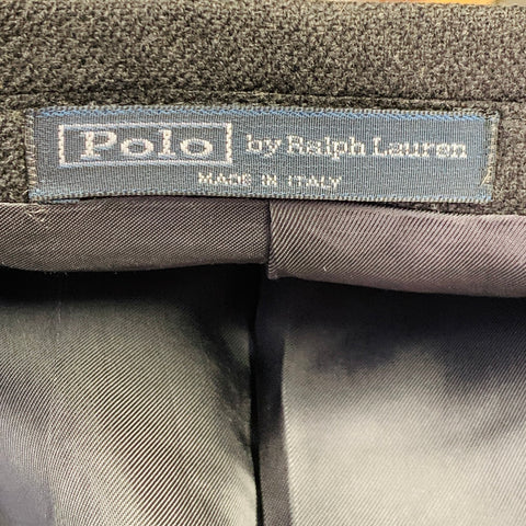 RALPH LAUREN Size 38 Regular Grey Black Woven Wool Notch Lapel Sport Coat