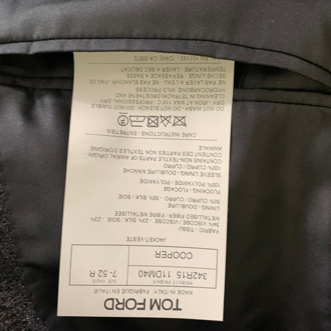 TOM FORD Chest Size 42 Black Gold Shimmery Viscose Blend Peak Lapel Sport Coat