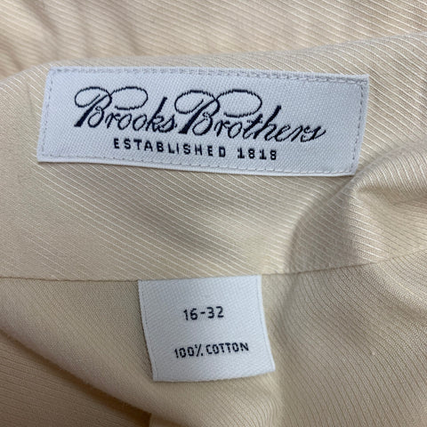 BROOKS BROTHERS Size L Cream Cotton Spread Collar Long Sleeve Shirt