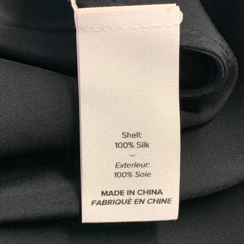CINQ a' SEPT Size XS Marta Cami Black Rhinestones Silk Satin Dress Top