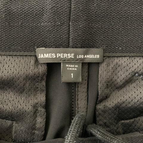 JAMES PERSE Size S Black Solid Cotton Blend Elastic Waistband Casual Pants