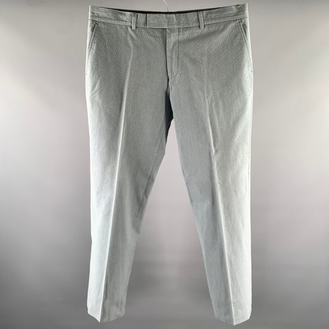 PS by PAUL SMITH Size 38 Blue Grey Grid Cotton Dress Pants