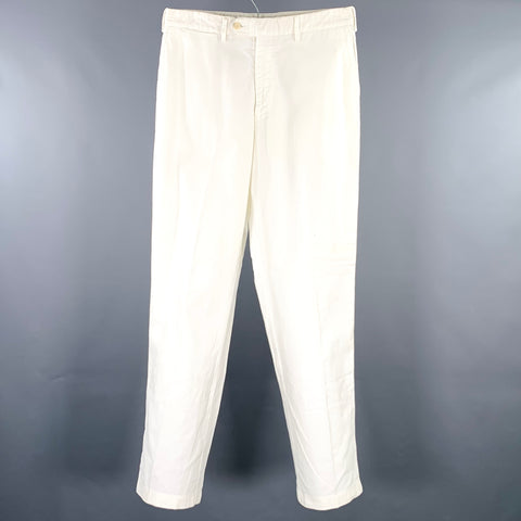 CANALI Size 30 Cream Corduroy Cotton Casual Pants