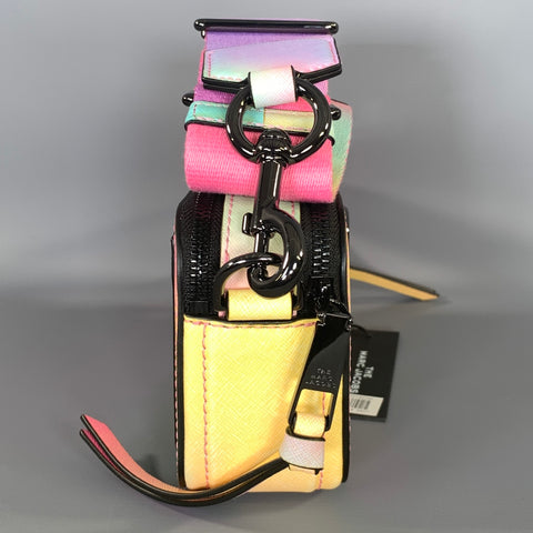MARC JACOBS SS2020 Pink Teal Rainbow Leather Shoulder Bag
