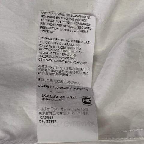 DOLCE & GABBANA Size L White Cotton Button Up Long Sleeve Shirt