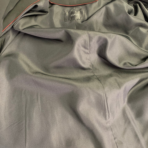 SANYO Size L Black Polyester Hidden Buttons Coat