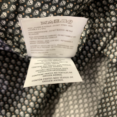 ALEXANDER MCQUEEN Chest Size 36 Black Grey Skulls Cotton Notch Lapel Sport Coat