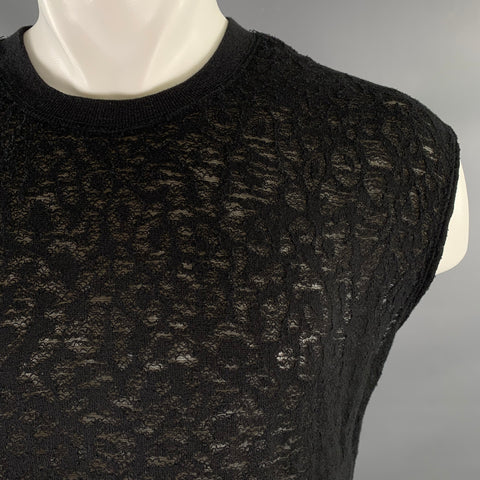 IRO Size XS Black Lace Cotton Blend See Through Tank Top