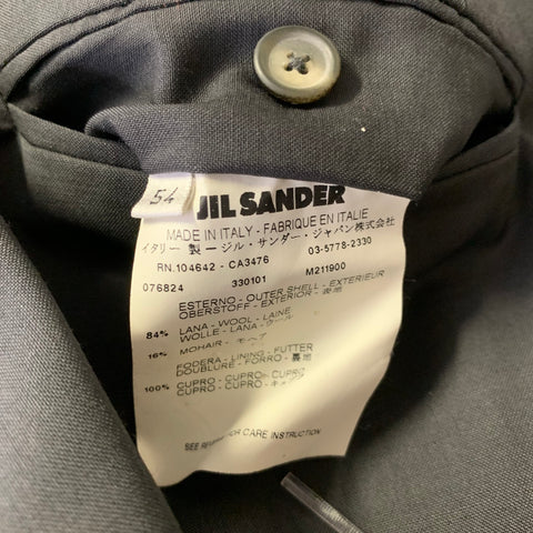 JIL SANDER Chest Size 42 Black Heather Wool Button Fly 38 34 Suit