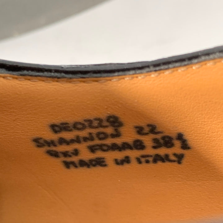 NOIR KEI NINOMIYA x CHURCH'S Size 8.5 Shannon 22 Black Floral Studded Platform Lace-up Shoes