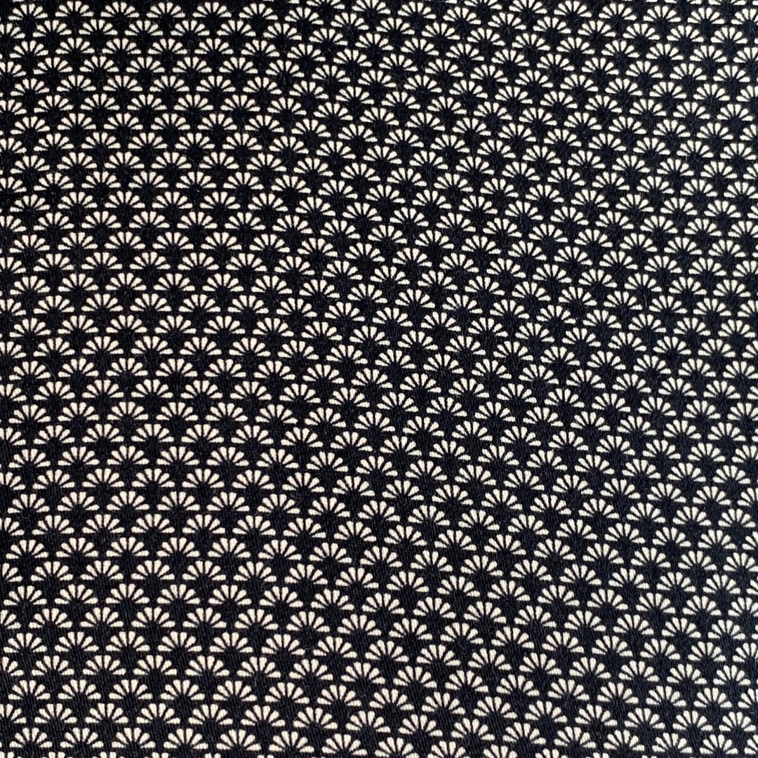 TED BAKER Size XS Chemise Navy White Abstract Cotton Spread Collar Long Sleeve Shirt