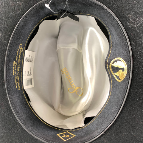 SERRATELLI Size 7.5 Black Cowboy Feather Hats