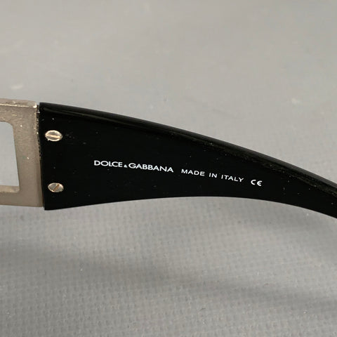DOLCE & GABBANA Black Silver Rhinestones Sunglasses