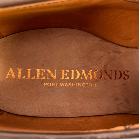 ALLEN EDMONDS Size 7 Leeds Brown Cigar Leather Derby Lace-Up Shoes