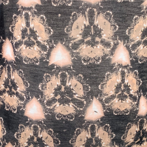PRABAL GURUNG Size S Brown Grey Polyester Abstract Floral Long Sleeve Casual Top