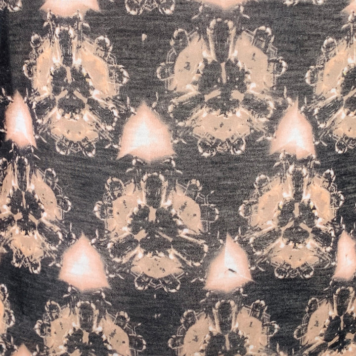 PRABAL GURUNG Size S Brown Grey Polyester Abstract Floral Long Sleeve Casual Top