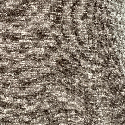 KITON Size XL Heather Brown Cream Red Silk Linen Contrast Trim Crew Neck Pullover