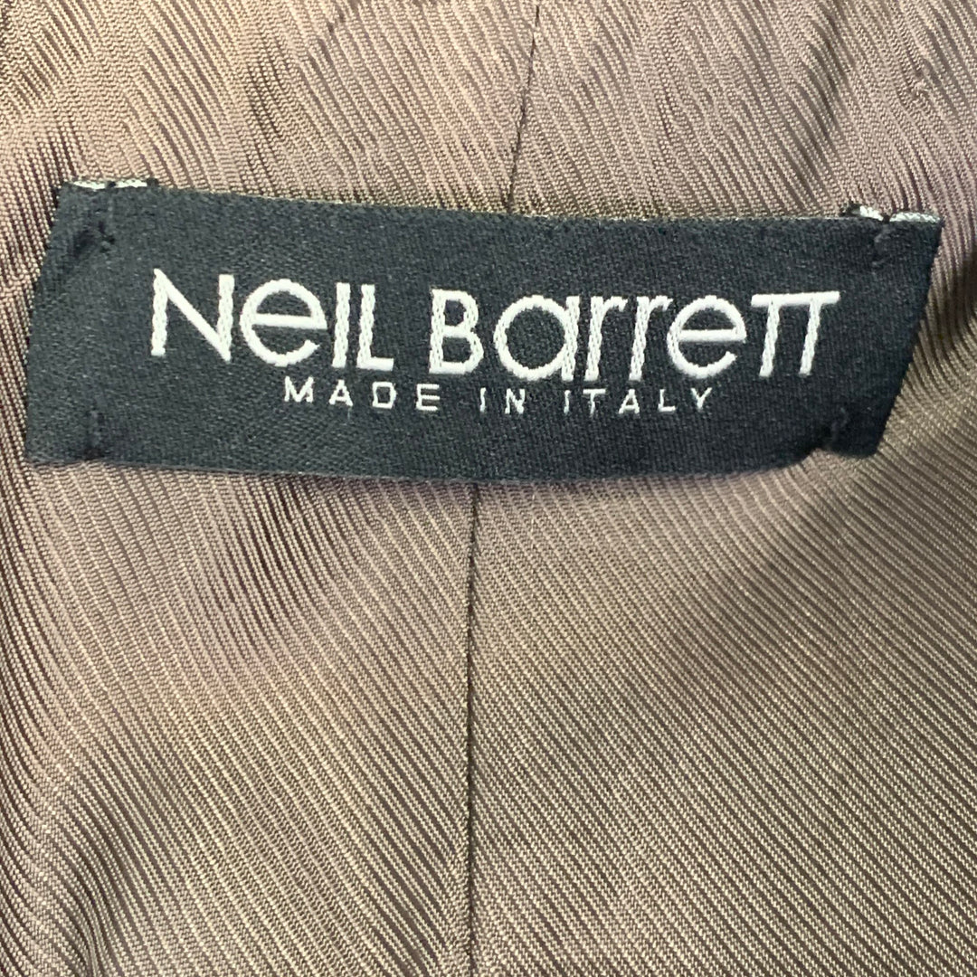 NEIL BARRETT Size L Grey White Pinstripe Wool Double Breasted Notch Lapel Vest