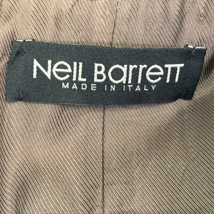 NEIL BARRETT Size L Grey White Pinstripe Wool Double Breasted Notch Lapel Vest