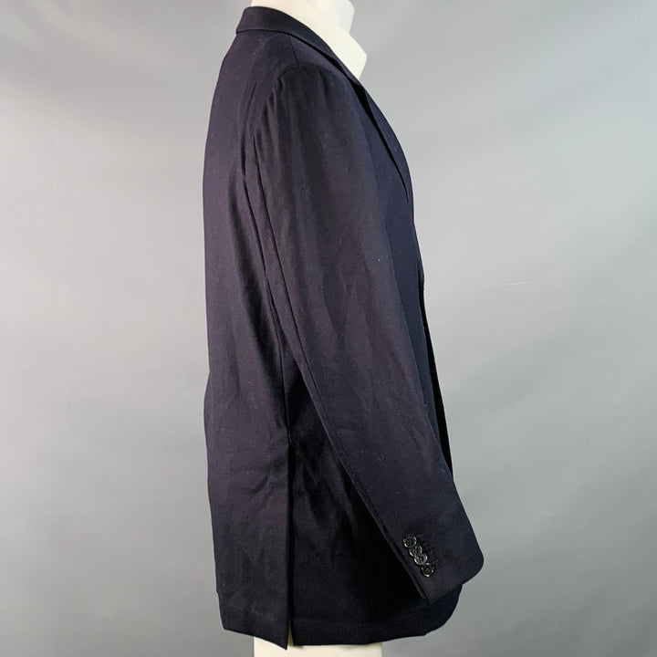 ERMENEGILDO ZEGNA Size 40 Regular Navy Wool Twill Notch Lapel Sport Coat