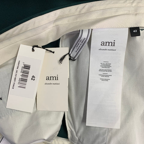 AMI by ALEXANDRE MATTIUSSI Size 42 Green Wool Twill Notch Lapel Suit
