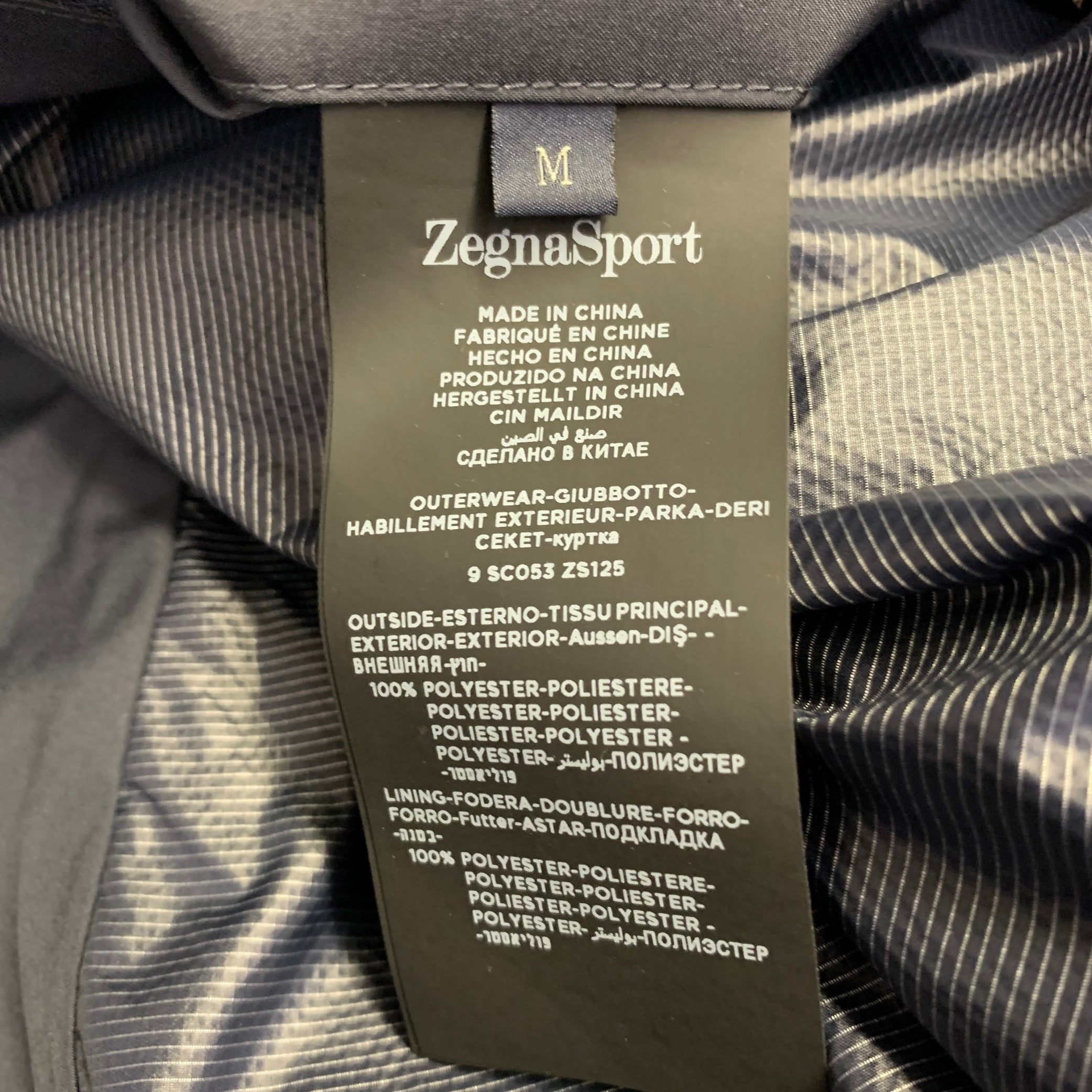 ZEGNA SPORT Size M Navy Polyester Zip Up Coat – Sui Generis