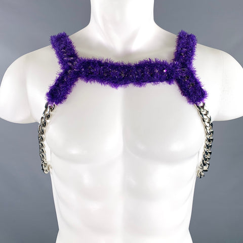 NOIR KEI NINOMIYA FW22 Size S Purple Silver Link Metal Harness