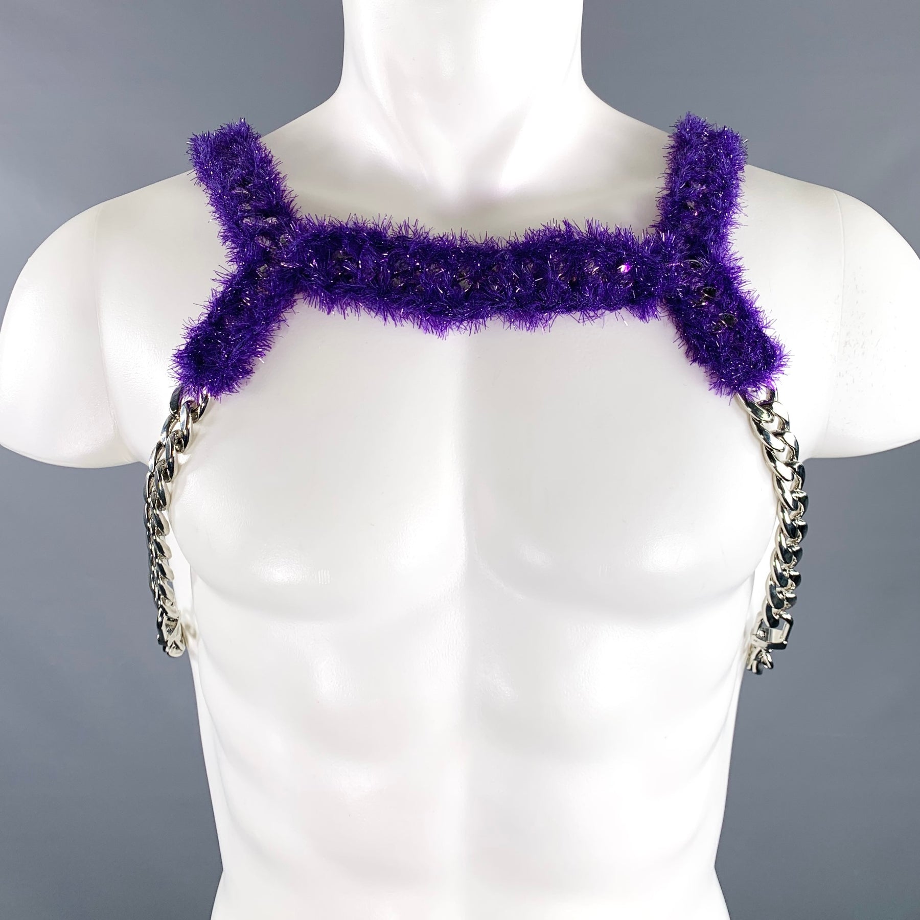 NOIR KEI NINOMIYA FW22 Size S Purple Silver Link Metal Harness – Sui  Generis Designer Consignment