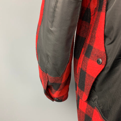 JUNYA WATANABE x FILSON Size XXL Red Black Buffalo Plaid Wool Jacket