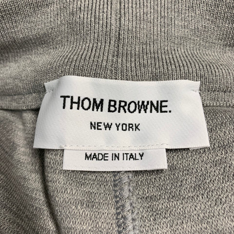 THOM BROWNE Size L -Ottoman 4 Bar- Grey White Ribbed Cotton Sweatpants Casual Pants