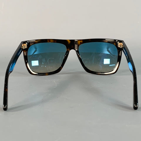 TOM FORD Brown Tortoiseshell Acetate Square Sunglasses