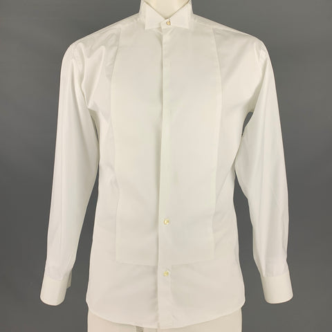 ETON Taille L Chemise de smoking en coton blanc à manches longues