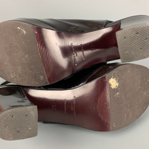 SONIA RYKIEL Size 6 Dark Brown Patent Leather Slingback Pumps