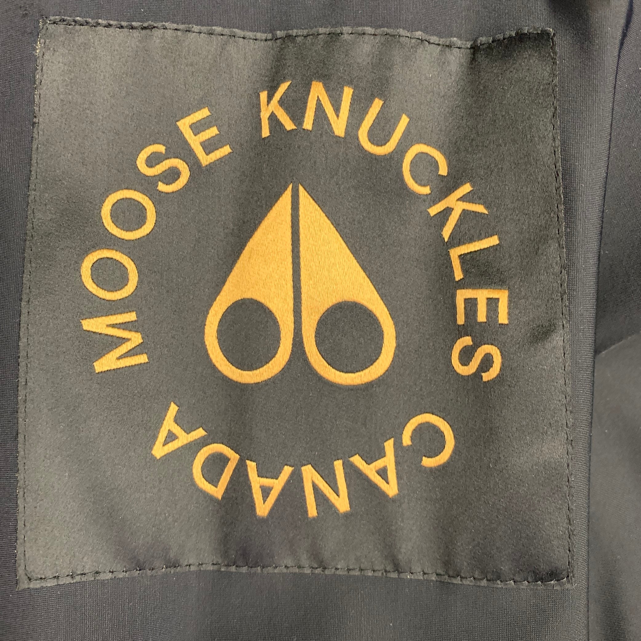 MOOSE KNUCKLES Size L Saglek Black Gold Faux Shearling Zip Up Coat