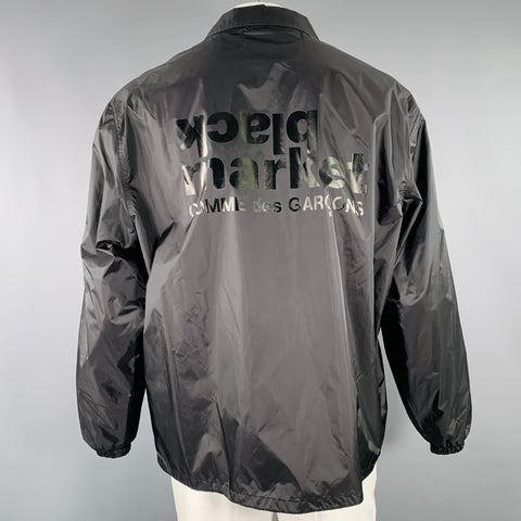 COMME des GARCONS 2022 Size XL Black Logo Windbreaker Jacket