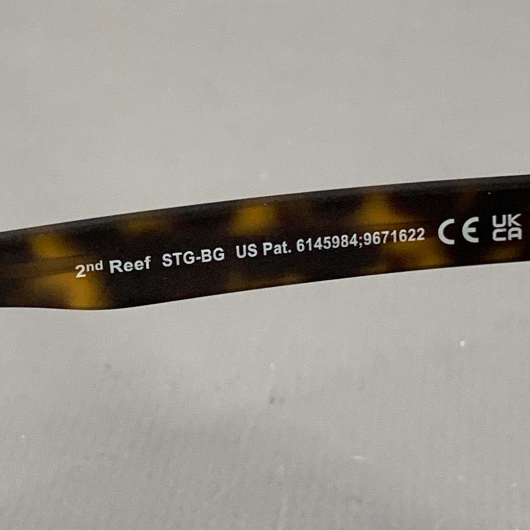 MAUI JIM 2nd Reef Black Brown Tortoiseshell Metal Acetate Pilot Sunglasses