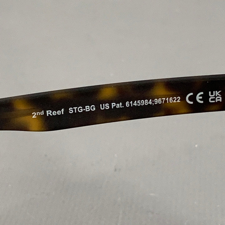 MAUI JIM 2nd Reef Black Brown Tortoiseshell Metal Acetate Pilot Sunglasses
